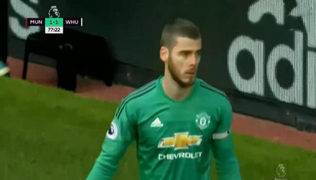 تصدي دي خيا الخرافي في مباراة مانشستر يونايتد ووست هام