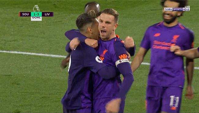 هدف ليفربول الثالث في مرمي ساوثهامتون بالدوري الانجليزي