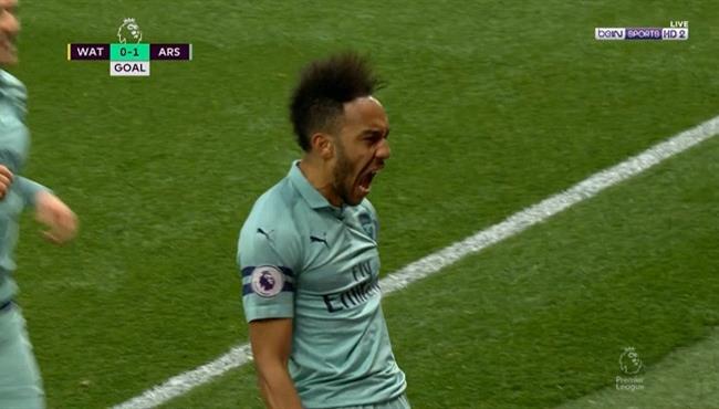 هدف ارسنال الاول في مرمي واتفورد اوباميانج