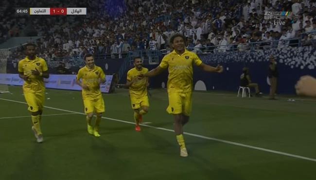 هدف التعاون الاول في مرمي الهلال بالدوري السعودي