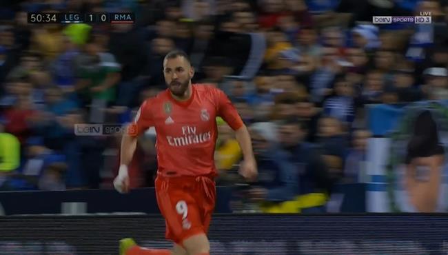 هدف تعادل ريال مدريد مع ليجانيس 1 1 كريم بنزيما