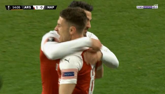 هدف ارسنال الاول في مرمي نابولي بالدوري الاوروبي