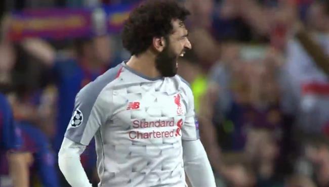 رد فعل محمد صلاح بعد هدف ميسي في ليفربول