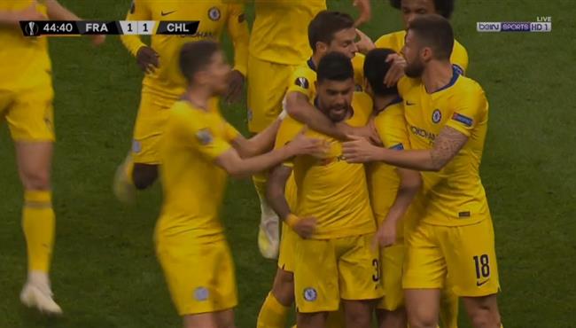 اهداف مباراة تشيلسي واينتراخت فرانكفورت 1 1 الدوري الاوروبي