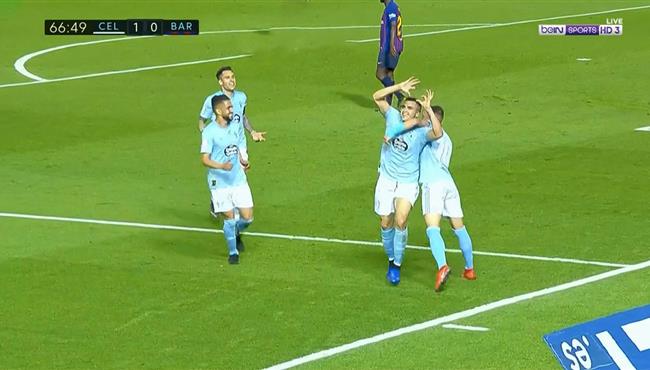 هدف سيلتا فيجو الاول في مرمي برشلونة بالدوري الاسباني