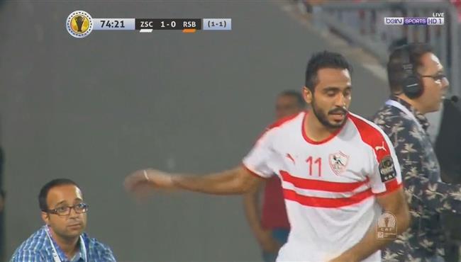 حارس نهضة بركان يحرم كهربا من تسجيل هدف ثاني للزمالك