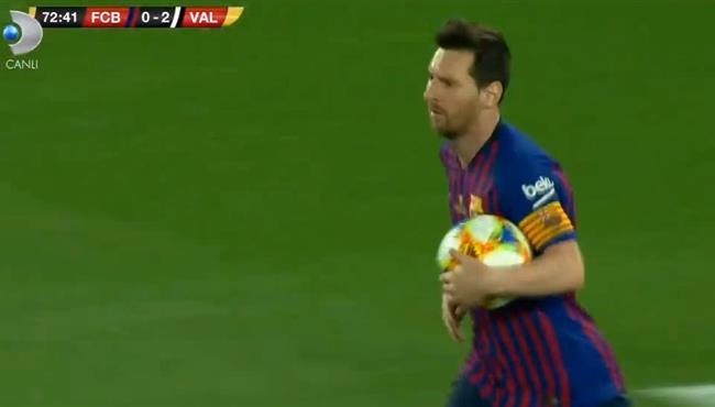 هدف ميسي في مرمي فالنسيا بنهائي كأس ملك اسبانيا