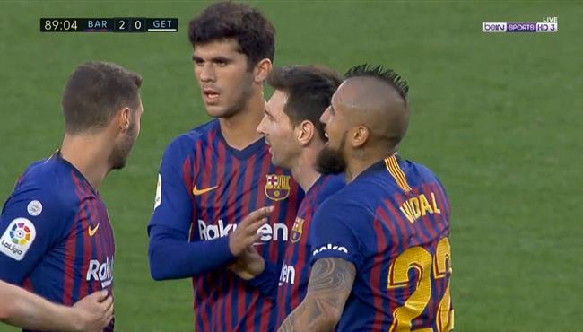هدف ميسي في مرمي خيتافي 2 0 الدوري الاسباني