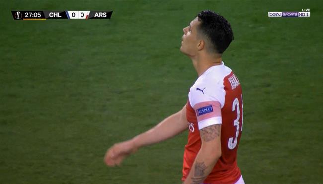 سنتيمترات تحرم تشاكا من تسجيل هدف عالمي امام تشيلسي بنهائي الدوري الاوروبي