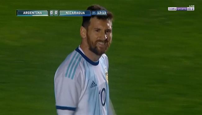 ميسي يهدر فرصة هدف محقق امام مرمي نيكاراجوا
