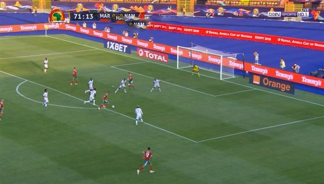 حارس ناميبيا يمنع حكيم زياش من تسجيل هدف اول للمغرب