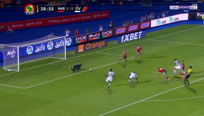 حكيم زياش يهدر فرصة هدف محقق امام كوت ديفوار