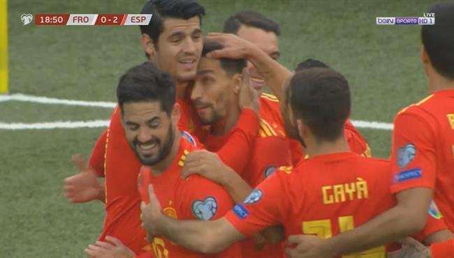 اهداف مباراة اسبانيا وجرز فارو 4 1 تصفيات اليورو