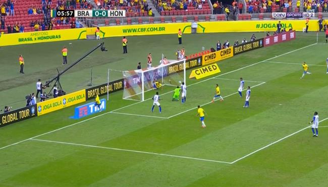 هدف جابريل جيسوس في مرمي هندوراس بتعليق حفيظ دراجي