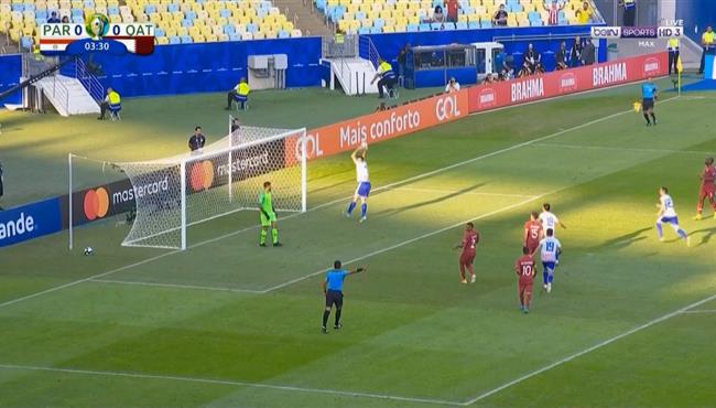 هدف باراجواي الاول في مرمي قطر 1 0 كوبا امريكا