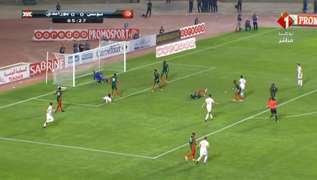 هدف تونس الاول في مرمي بوروندي ياسين الخنيسي