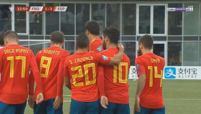 هدف اسبانيا الثالث في مرمي جزر فارو بتصفيات اليورو