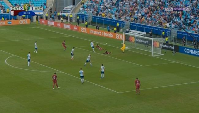 حسن الهيدوس يهدر فرصه خطيرة لقطر امام الارجنتين في كوبا امريكا