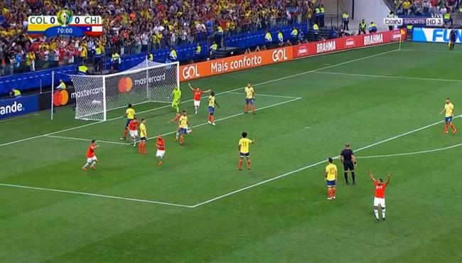 الحكم يلغي هدف ثاني لتشيلي امام كولومبيا في كوبا امريكا