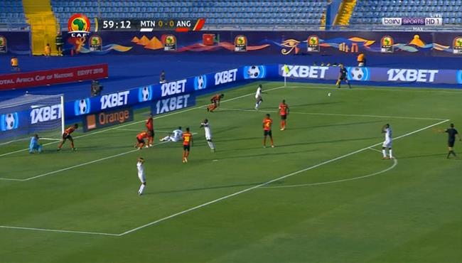 اول فرصة خطره من موريتانيا علي مرمي انجولا في كاس امم افريقيا