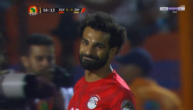 محمد صلاح يهدر فرصة هدف امام مرمي زيمبابوي