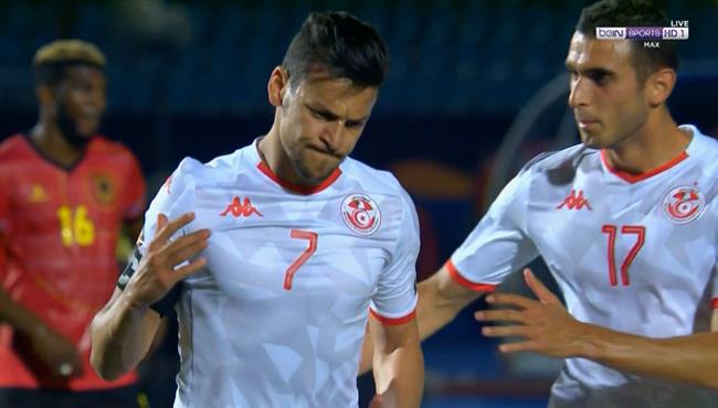 هدف تونس الاول في مرمي انجولا يوسف مساكني