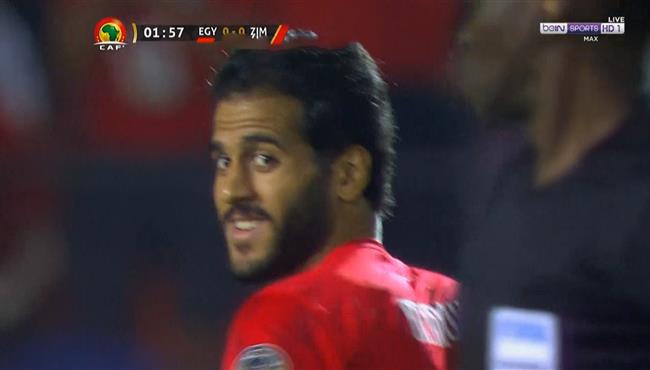 حارس مرمي زيمبابوي يحرم مروان محسن من تسجيل هدف مصر الاول