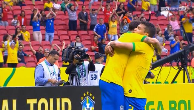 هدف تياجو سيلفا في مرمي هندوراس بتعليق حفيظ دراجي