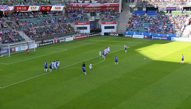 هدف رائع من ركلة حرة في مباراة استونيا وايرلندا الشمالية