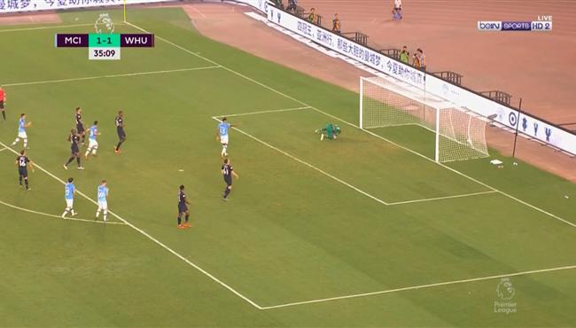 هدف مانشستر سيتي الثاني في مرمي وست هام الكاس الاسيوي الممتاز