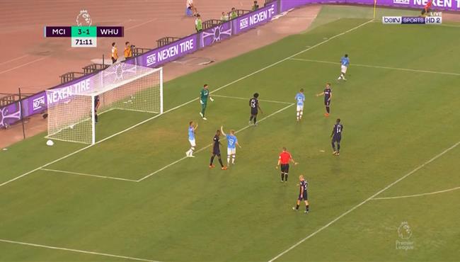 هدف مانشستر سيتي الرابع في مرمي وست هام 4 1 الكاس الاسيوي الممتاز