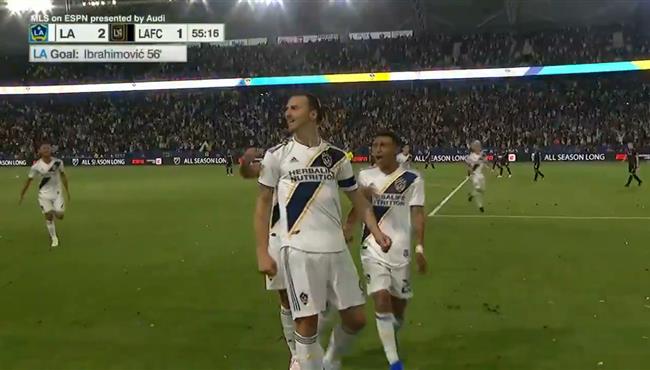 هاتريك ابراهيموفيتش في مباراة لوس أنجلوس جالاكسي ولوس انجلوس اف سي