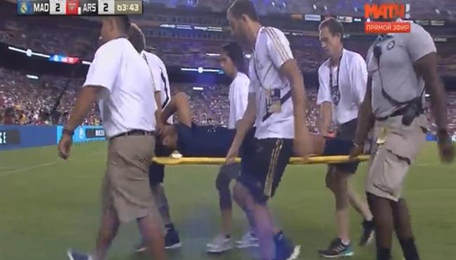 اصابة قوية لاسينسيو في مباراة ريال مدريد وارسنال وبكائة