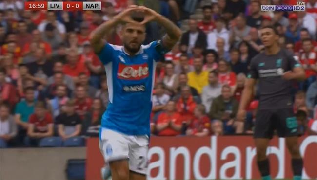 هدف نابولي الاول الرائع في مرمي ليفربول إينسيني