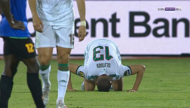 هدف الجزائر الاول في مرمي تنزانيا اسلام سليماني بكاس امم افريقيا