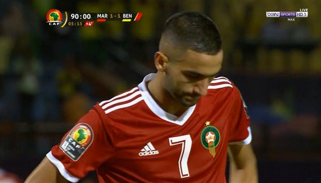 حكيم زياش يهدر ركلة جزاء امام بنين في كاس امم افريقيا