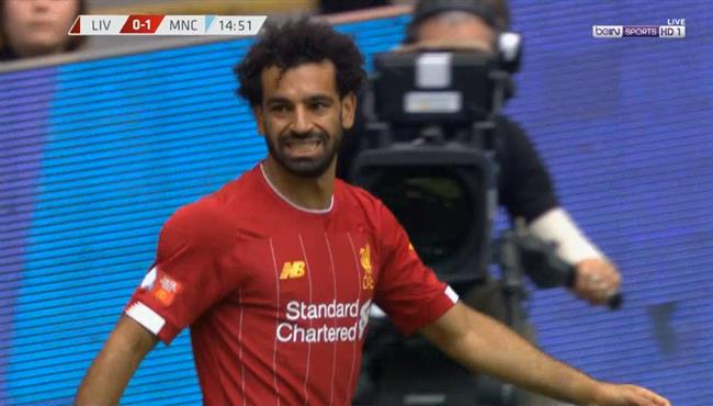 القائم يحرم محمد صلاح من تسجيل هدف امام مانشستر سيتي بكأس الدرع الخيرية