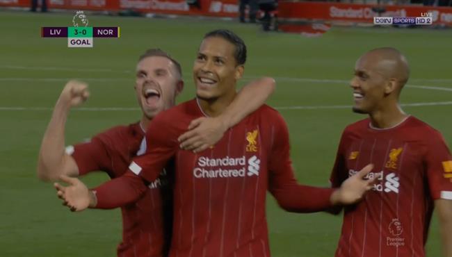 هدف فان دايك في مرمي نوريتش سيتي اسيست محمد صلاح