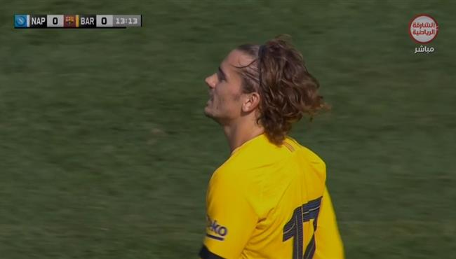 جريزمان يهدر هدف مؤكد لبرشلونة امام نابولي
