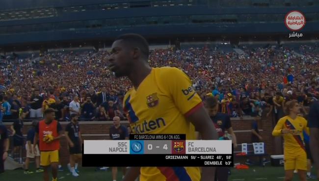 ملخص مباراة برشلونة ونابولي 4 0 كاس الابطال الدولية