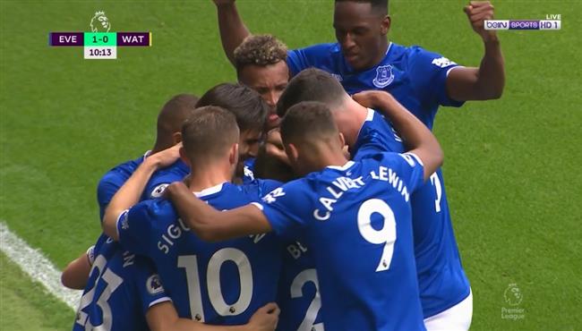 هدف فوز ايفرتون علي واتفورد بالدوري الانجليزي