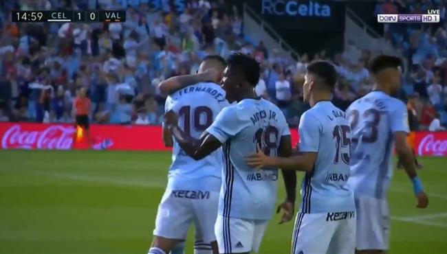 هدف رائع بالكعب في مباراة سيلتا فيجو وفالنسيا بالدوري الاسباني