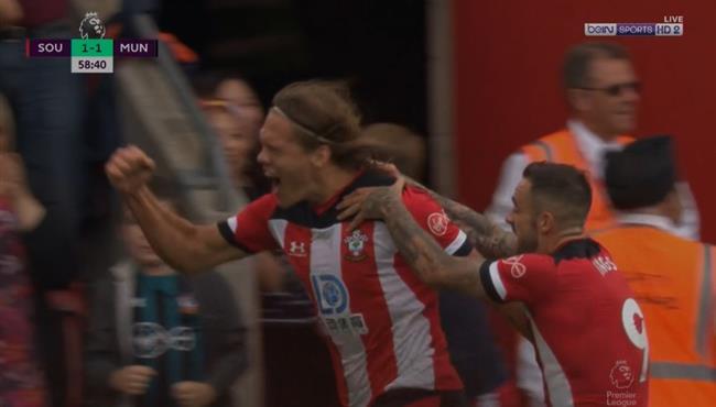 هدف تعادل ساوثهامبتون مع مانشستر يونايتد 1 1 الدوري الانجليزي