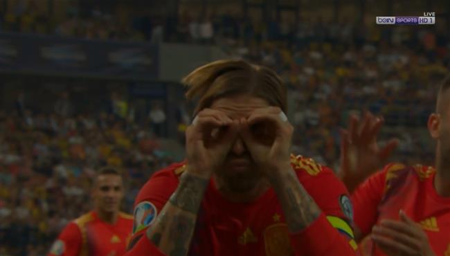 هدف اسبانيا الاول في مرمي رومانيا سيرجيو راموس