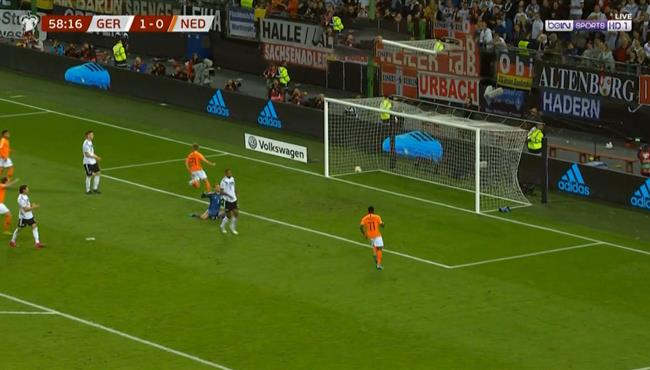 هدف تعادل هولندا مع المانيا فرانك دي يونج