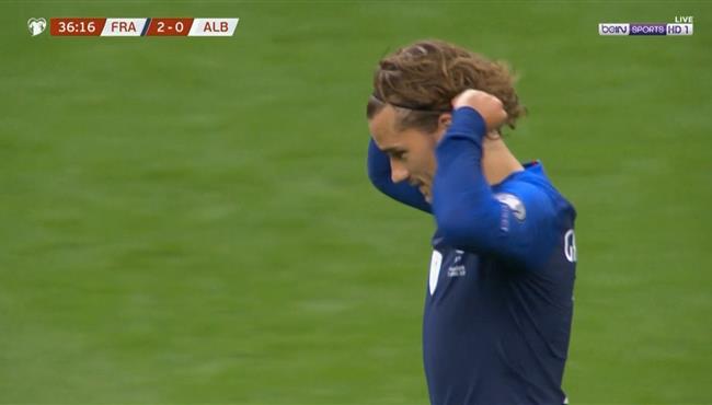 جريزمان يهدر ضربة جزاء في مباراة فرنسا والبانيا