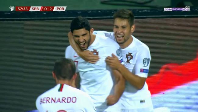 هدف البرتغال الثاني في مرمي صربيا بتصفيات اليورو