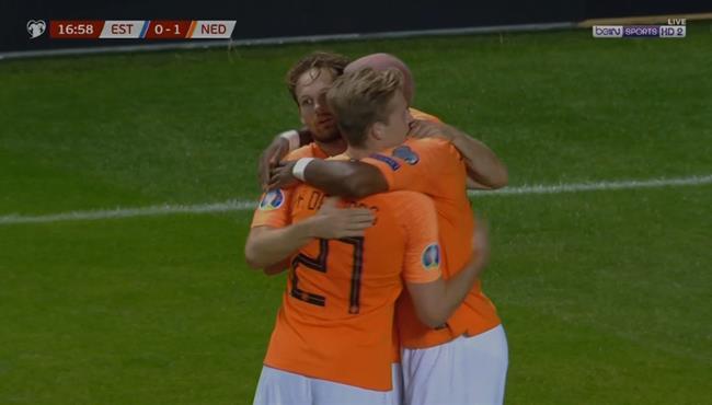 هدف هولندا الاول في مرمي استونيا بتصفيات امم اوروبا