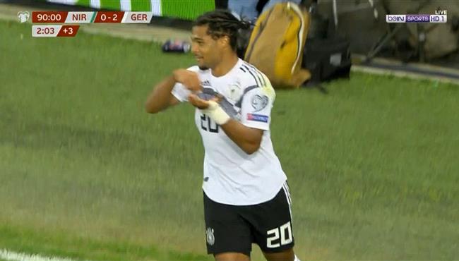 هدف المانيا الثاني في مرمي ايرلندا الشمالية جنابري