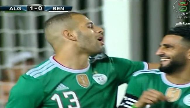 هدف الجزائر الاول في مرمي بنين اسلام سليماني